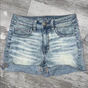 american eagle high rise jean shorts